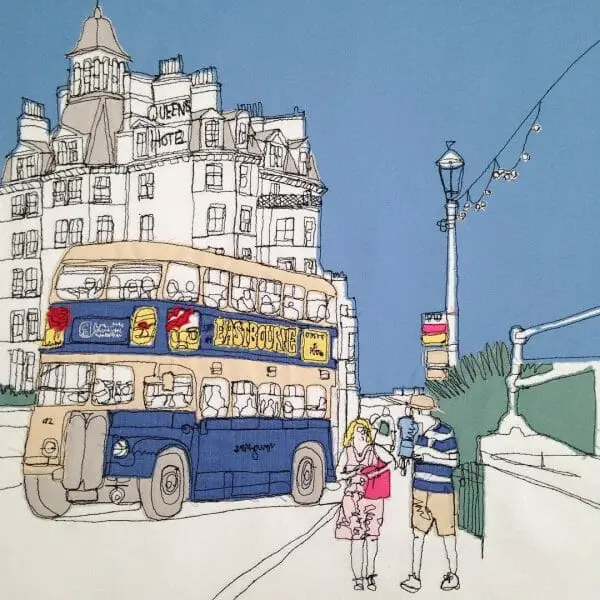 Gillian Bates - Eastbourne Bus - Machine Embroidery