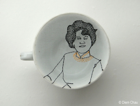 Diem Chau's Embroidered Porcelain