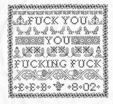 Fucking Fuck cross stitch by Phyrbyrd