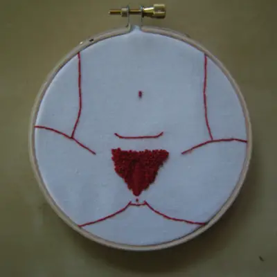 Redwork Lady Parts Hand Embroidery by Scarlet Tentacle