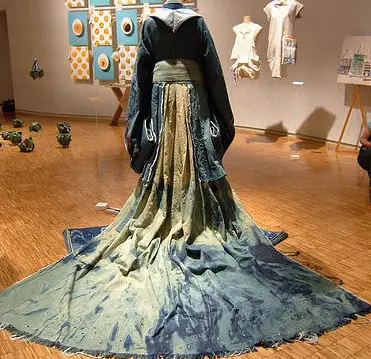 traditional Japanese clothing remade in denim by Rina Karibe