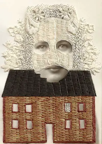 Stacey Page - Rachel - hand embroidery on photographs