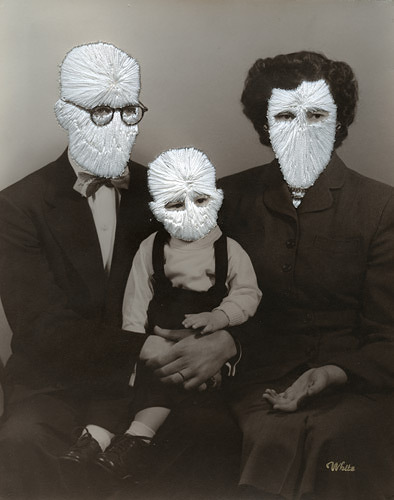 Jessica Wohl - The White Family hand embroidery on photographs
