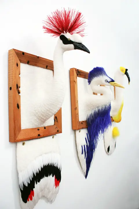 Zoe Williams - Crane-Egret-Ibis needle felted art