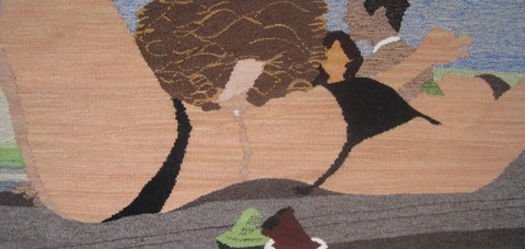 Erin Riley - Body Shots woven tapestry