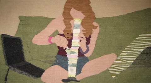 Erin Riley - Webcam tapestry weaving