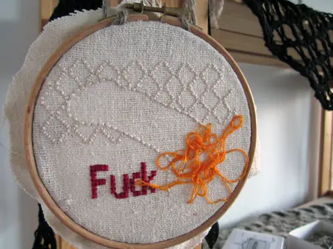 Ben Wilson's Ginger Penis hand embroidery