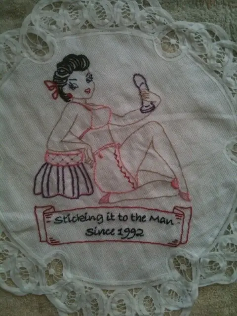 DollBecky's dirty doily hand embroidery!