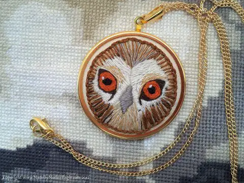 Mother Eagle's Tawny Owl hand embroidery