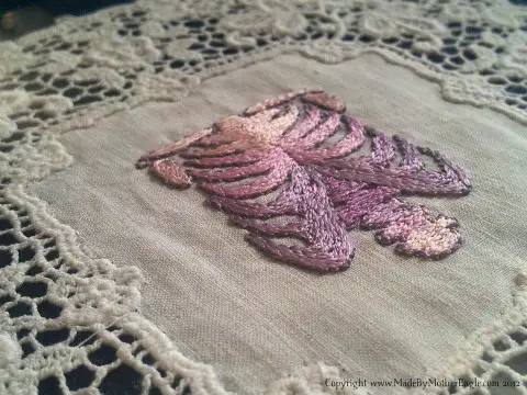 Mother Eagle's Silk ribcage hand embroidery