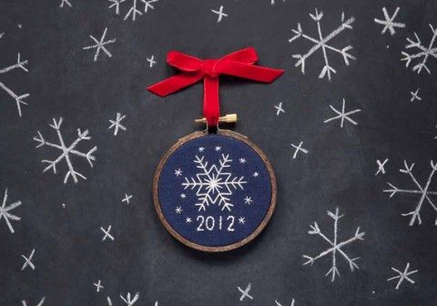 Stitched Snowflake Ornament by miniaturerhino