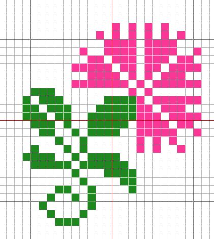Coloured blocks cross stitch pattern