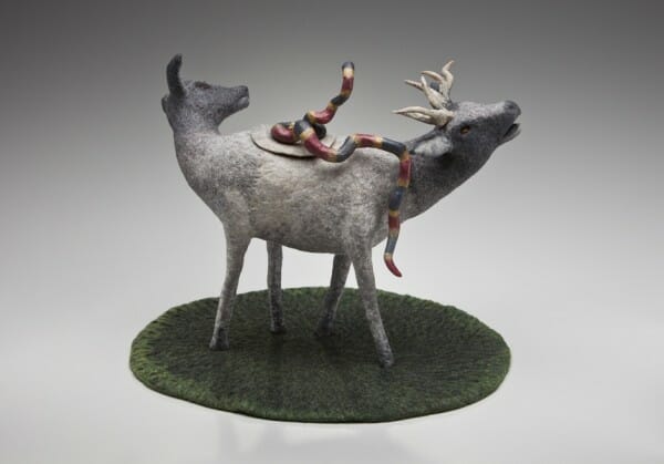Dream felt in the form of work by the artist Susan Aaron-Taylor Wapiti-Pot