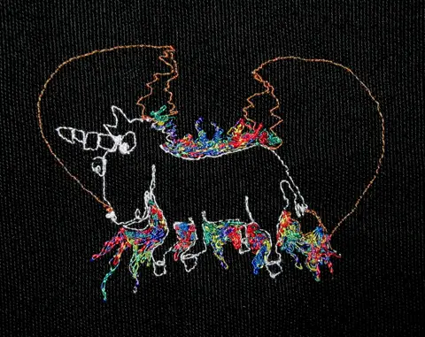 Paul Nosa - Birth Of A Unicorn - machine embroidery
