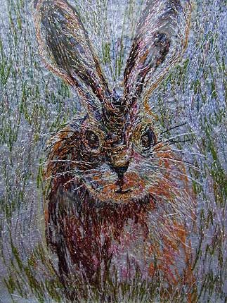 Richard Box - The Leveret - Fabric Collage with Machine and Hand Embroidery