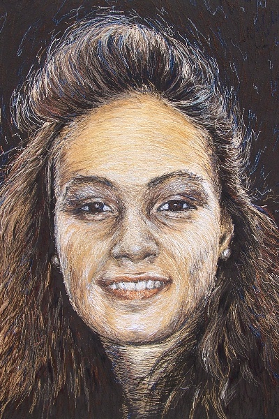 Birgitte Busk - Karoline - Machine Embroidered Portrait