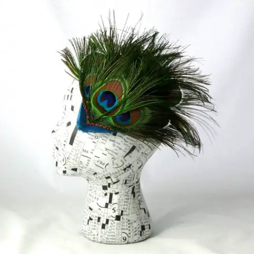 Emily Moe - Peacock Feather Fascinator With Hand-Beaded Detail