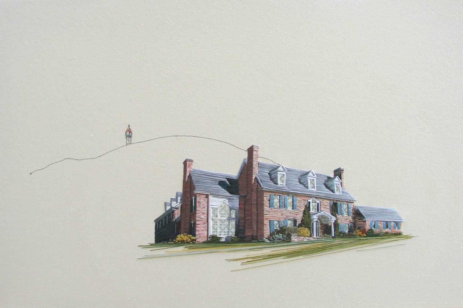 Stephanie Clark - Droppo Dwellings - Hand Embroidery on Canvas
