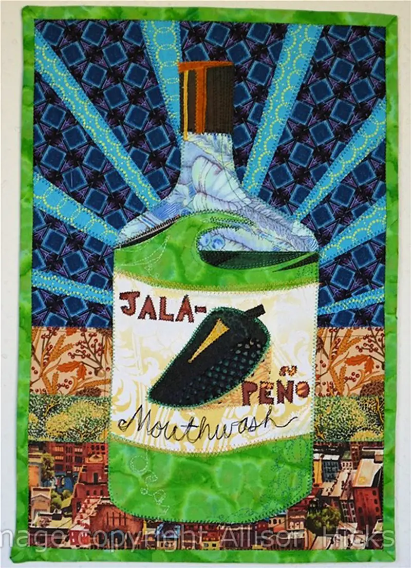 Allison Hicks - Jalapeno Mouthwash - Applique Art Quilt (2012)