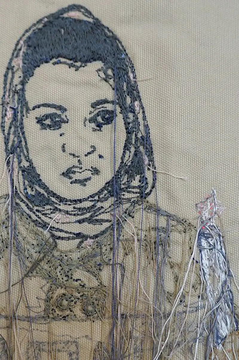 Sophie Strong - Candlelight Protest - Machine Embroidery (detail)