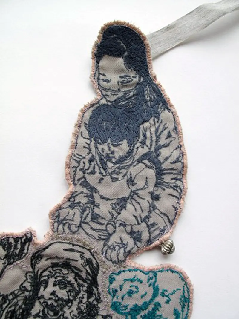 Sophie Strong - March 2013 Necklace - Machine Embroidery (detail)