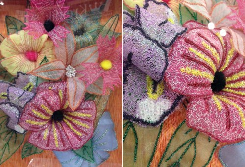 Dimensional quilt flowers