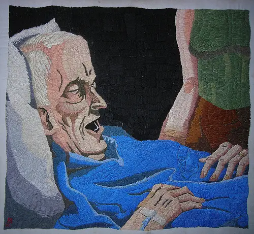 William Schaff - Cancer. Hand embroidery on cotton. 2010