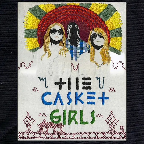 William Schaff - Artwork for an upcoming Casket Girls release. Hand embroidery on silk. 2013.