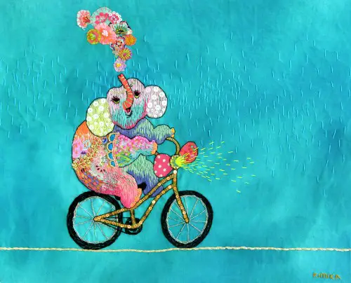 Kimika Hara - An Acrobatic Elephant - Hand Embroidery