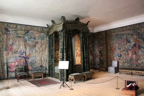 Tapestry-lined room at Hardwick Hall, National Trust