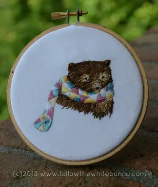 Boris Bear, hand embroidery.