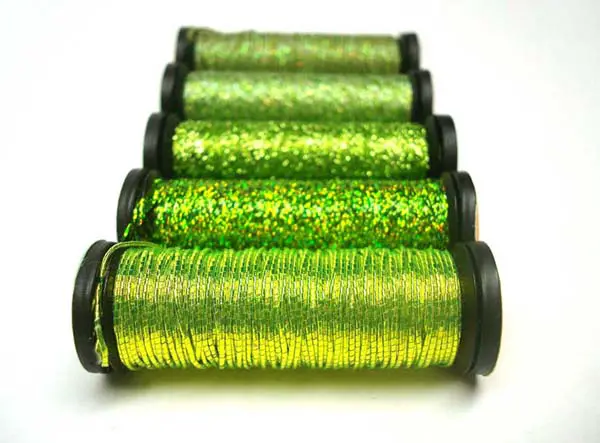Chartreuse Kreinik metallic threads