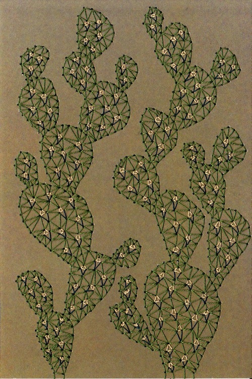 Imaginary Landscape - Cactus by Sarah K Benning (Print of Hand embroidery)