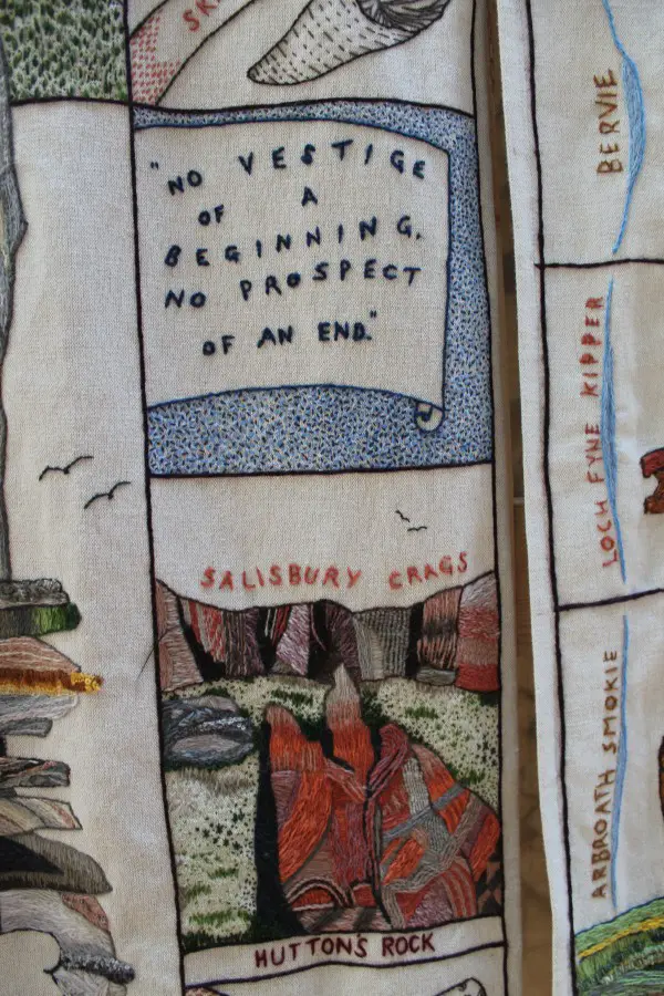 James Hutton panel at the Great Tapestry of Scotland (detail)
