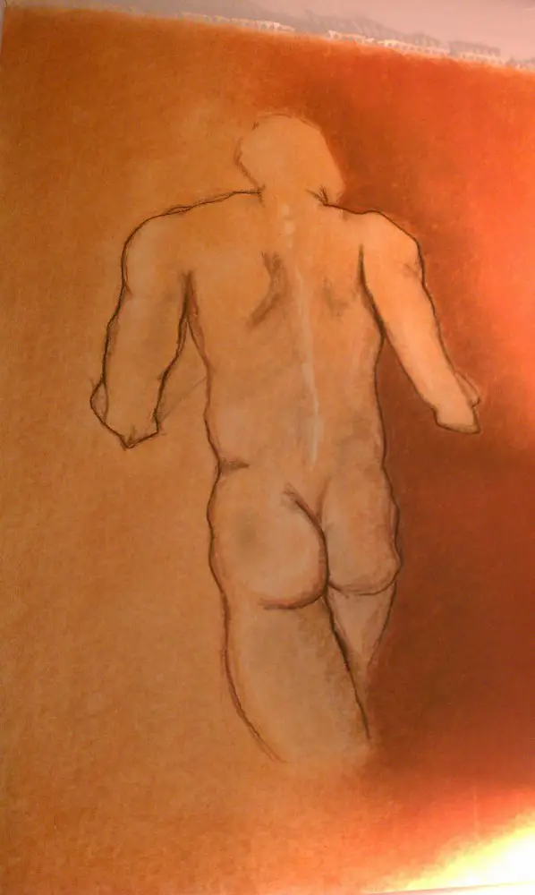 Pastel figure. Drawing by Victoria Crowder Payne.