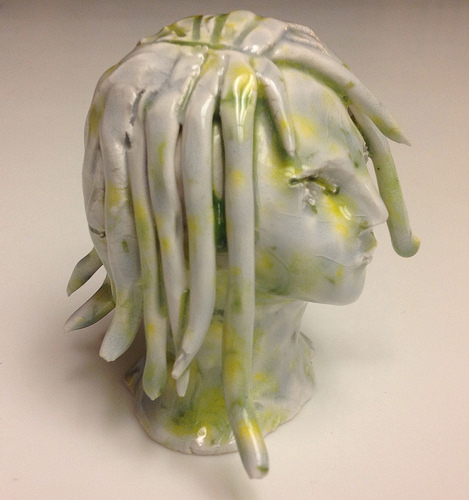 Ceramic bust by Michelle Kingdom