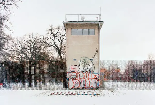 Diane Meyer - Former Guard Tower Off Puschkin Allee - cross stitch on photograph