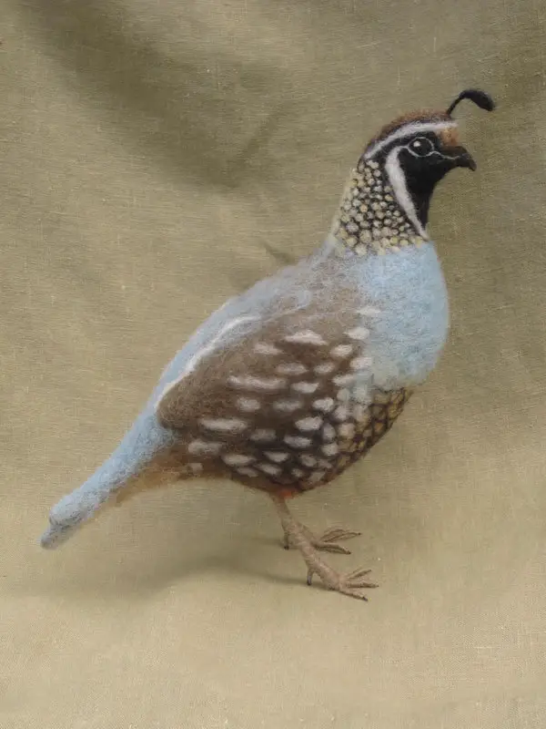 Hannah Stiles/Ainigmati, needle felted quail