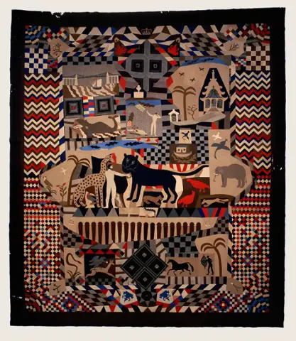 The Tailor's Coverlet (Wrexham Quilt) made by Jams Williams, 1842-52. Inlaid patchwork. © National Museum of Wales