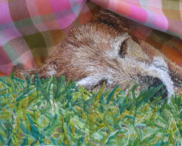 Stacey Chapman - Sleeping Puppy - Machine Embroidery