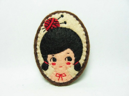 Daily Knitter Brooch by Alina Bunaciu (Hand Embroidery)