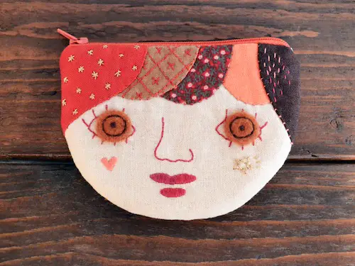 Applique Face Purse by Doalittledance (Hand Embroidery)