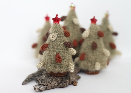 Miniature Christmas Trees by FancyKnittles (Crochet)