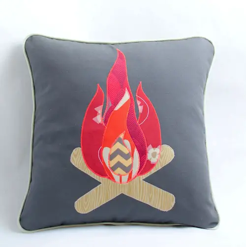 Camp Fire Cushion by Minimanna (Machine Embroidery)