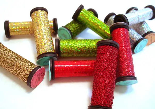Kreinik metallic threads for very merry Christmas stitchery