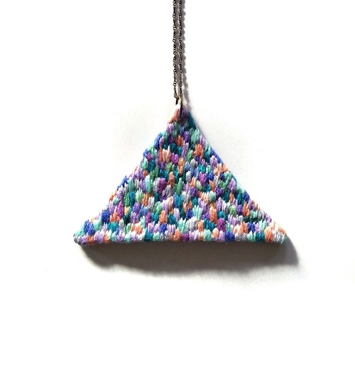 Triangle Necklace by Jujujust (Hand Embroidery)