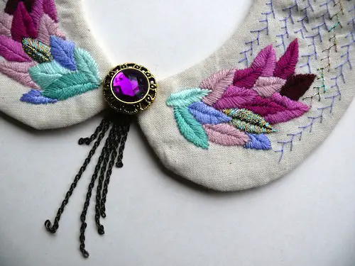 Peter Pan Embroidered Collar (detail) by Casatienda de Amelia B (Hand Embroidery)