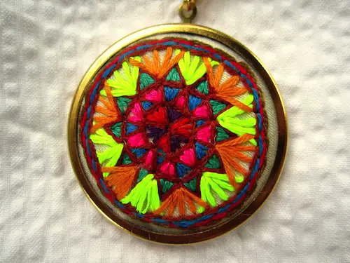 Neon Star Necklace by The Neon Forest (Hand Embroidery)