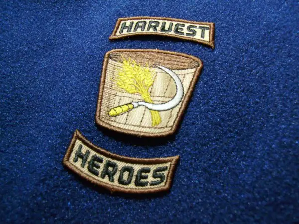 Finished Harvest Heroes Patches by Erich Campbell