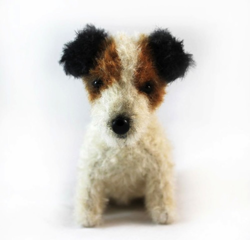 Wire Fox Terrier Puppy by Emma Hall Art (Soft Sculpture)